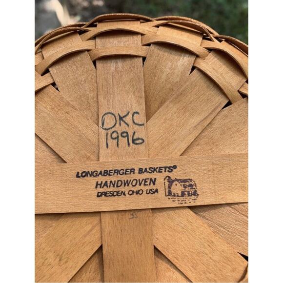 Longaberger Button Basket 1996 Small Round Liner Protector Heartland Collection - Picture 6 of 11